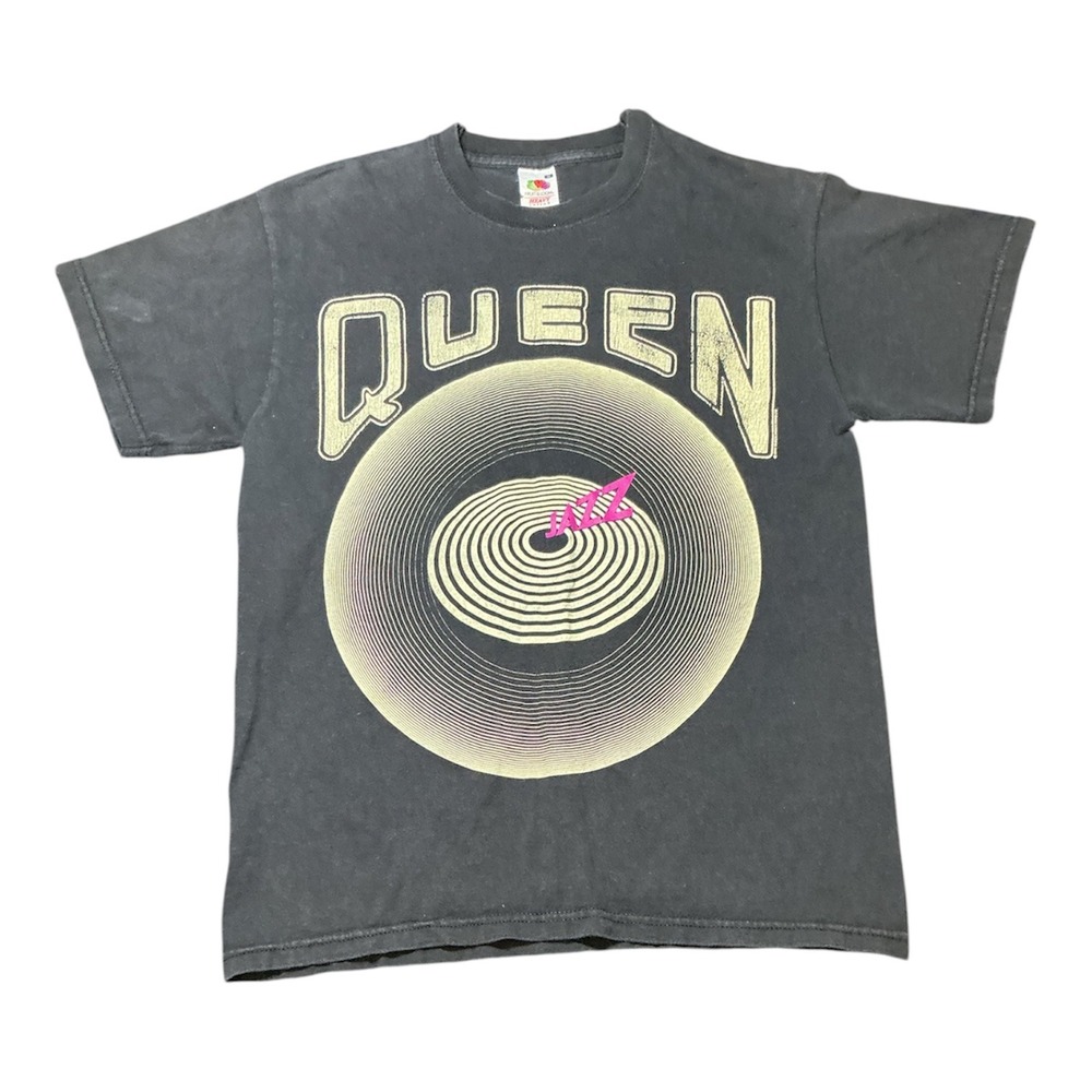 Queen Jazz Album Graphic Tee 2009 Faded Black Rock Band Shirt Fruit of the Loom